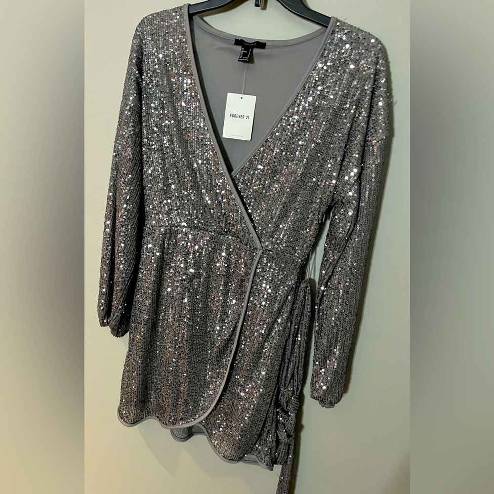 Forever 21 Silver Sequin Dress
